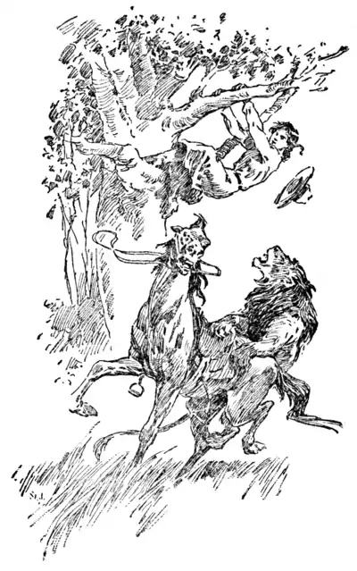 The Son of Tarzan - Meriem's leap saved her from a horrible death.png