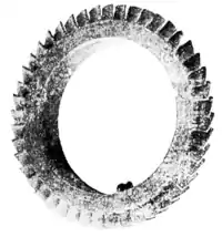 The Steam Turbine, 1911 - Fig 6 - Straight Blading of First Turbine made, 1884.png