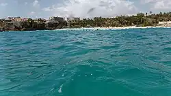 Crane boom from the ocean