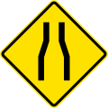 Road narrows