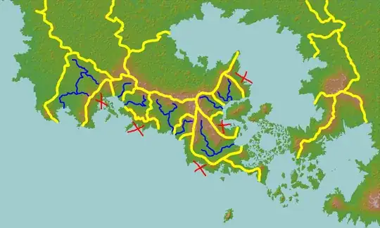Map with drainage basins (quickly done)