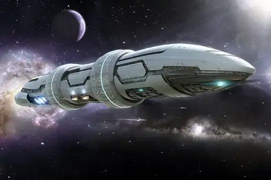 Concept drawing of giant space ship