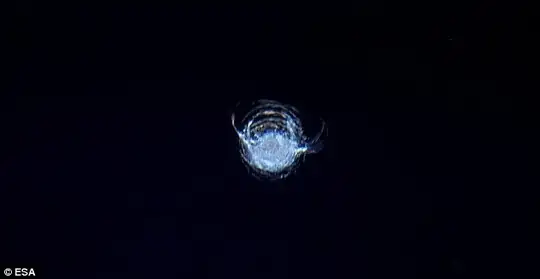 Take this picture of a paint fleck that hit a window of the ISS.