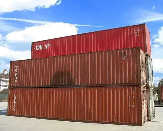 A stack of 40-foot intermodal containers A stack of 40-foot intermodal containers