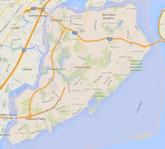 Google maps, Staten Island