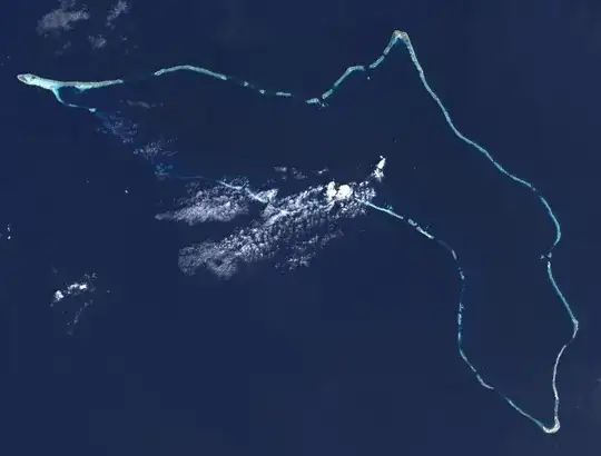 Landsat satellite image of the Kwajalein Atoll