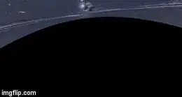 A large black hole's estimated view from the inside.